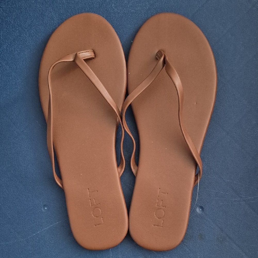 LOFT Brown Flip-Flop Sandals